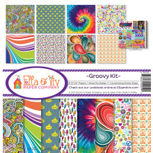 Ella & Viv von Reminisce EAV-1099 Groovy Scrapbook-Sammelset, 12 x 12 Zoll