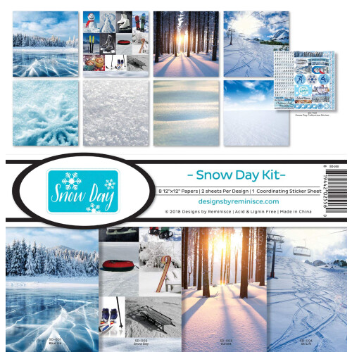 Reminisce (REMBC) Snow Day Συλλογή Scrapbook Kit, Πολύχρωμο