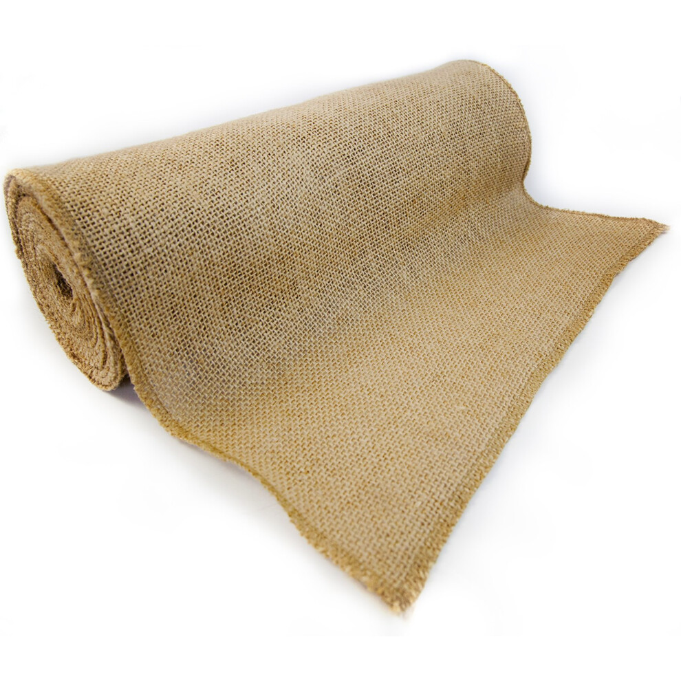 Rouleau de toile de jute Richcraft 14 x 10 yd NO-FRAY Tissu de chemin de table naturel avec