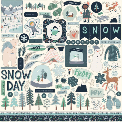CARTA BELLA Snow Mult Fun Stckrs 12x12Elemt Elemente