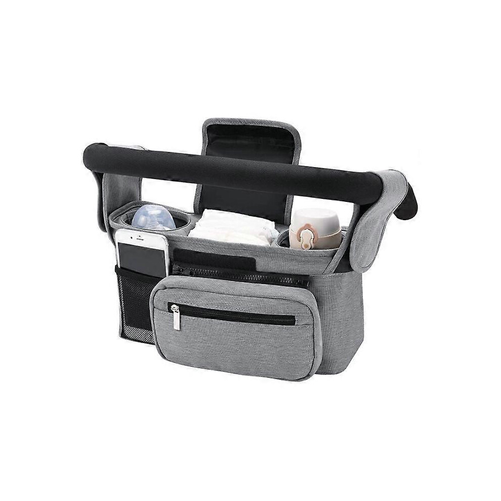 (Pink) Universal Stroller Organizer Fits For Stroller Like Uppababy, Baby Jogger, Britax, Bob, Umbrella Pink