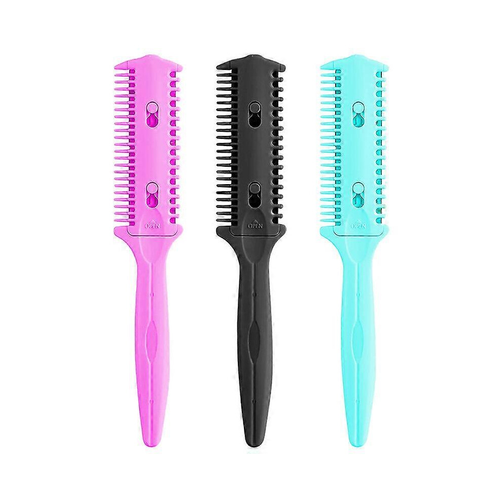 Unisex Not,Specified (D) 3 Pack Haircut Razor Comb, Hair Styling Razor Scissors Comb, Split Ends Hair Trimmer