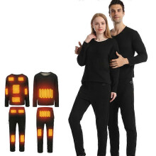 (L, Women) Heated Underwear for Men Women Rechargeable USB Thermal Underwear Set