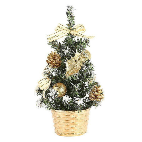 (gold) 20cm Desktop Mini Christmas Tree, Home Decoration Small Pine Artificial Tree