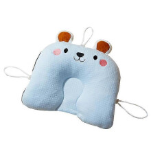 (Blue) Newborn Pillow Adjustable Baby Head Pillow Soft and Breathable Baby Pillows