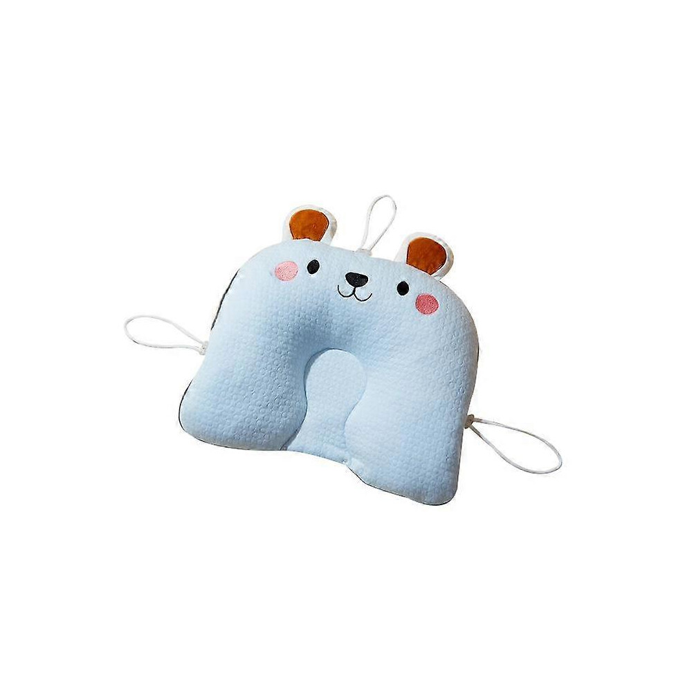 (Blue) Newborn Pillow Adjustable Baby Head Pillow Soft and Breathable Baby Pillows