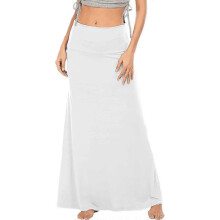 (XL, White) Long Skirts for Women Fall Winter Maxi Skirt High Waist