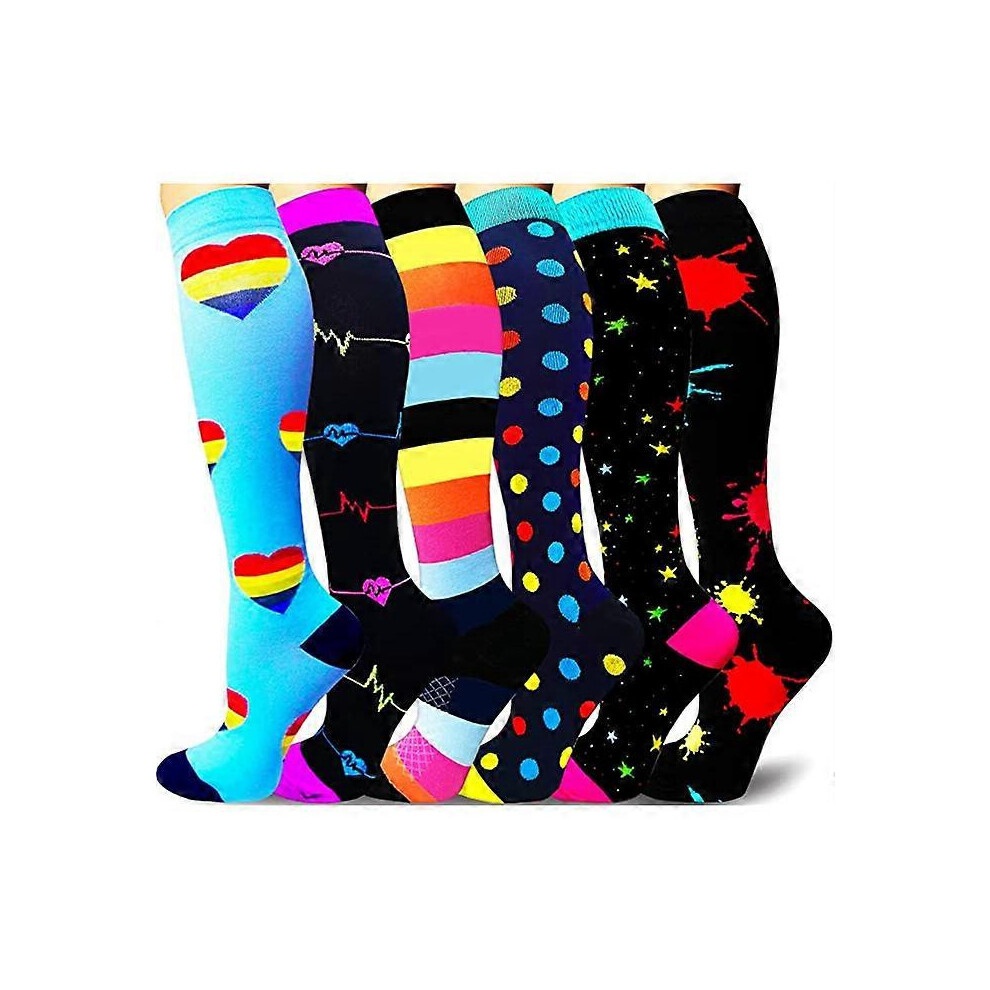 (L-XL, SET 13) Compression Socks For Women & Men Circulation 6 Pairs For Athletic Running Cycling-image-OPC-PG5JTK7-NEW