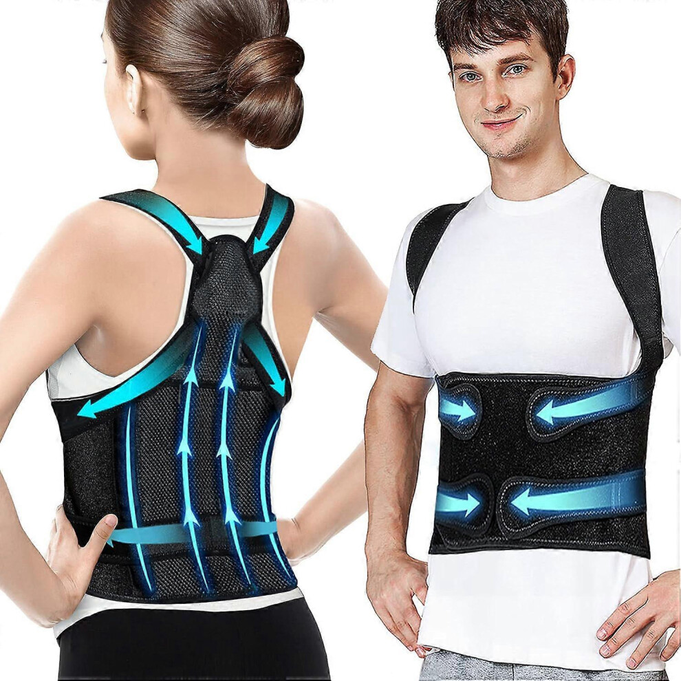 (S) Back Brace and Posture Corrector for Women and Men Back Straightener