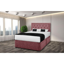 (PINK, 6FT) RIO PLUSH DIVAN BED SET WITH 2 DRAWERS -ALL SIZES