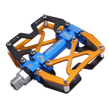 MZYRH Mountain Bike Pedals  Ultra Strong colorful cNc Machined 916 cycling Sealed 3 Bearing Pedals(Black Blue glod 3 Bearings)