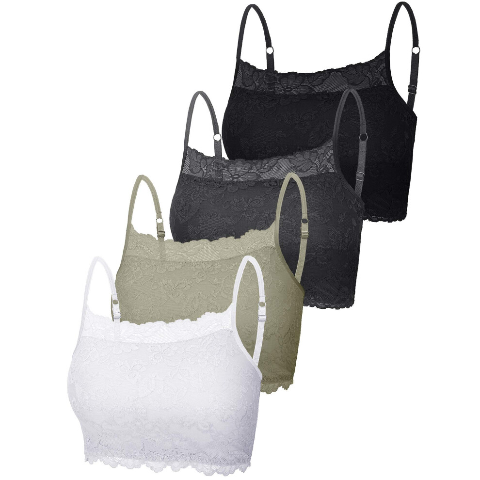 Nouveau 4 pièces caraco en dentelle extensible pour femme, demi-caraco en dentelle respirante