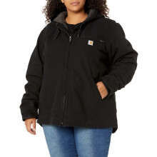 Veste légère en coton Carhartt femme avec doublure sherpa, noir, X-Small US