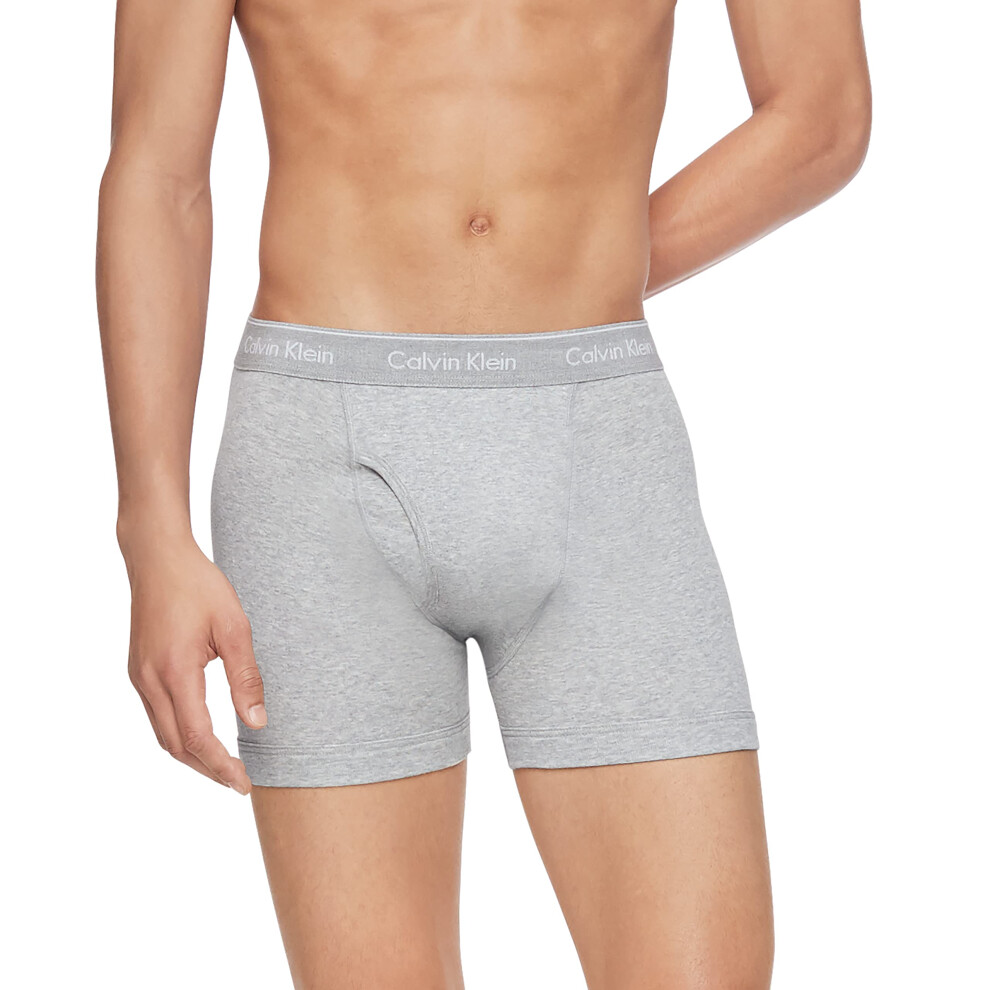 Calvin Klein Men's Cotton Classics 3-Pack Boxer Brief  3 Grey Heather
