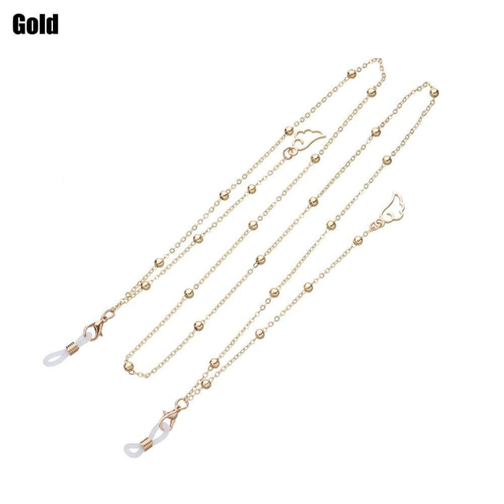 (gold) Fashion Anti-slip Metal Outdoor Glasses Chains Sunglasses Lanyards Eyeglasses Strap Eyewear Rope