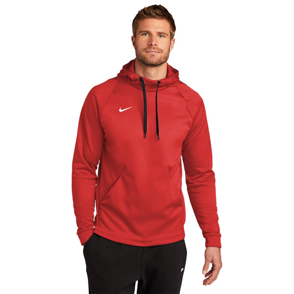 SWEAT À CAPUCHE NIKE THERMA POUR HOMMES (ÉCARLATE/BLANC Medium)