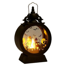 (Castle, One size) Vintage LED Halloween Candle Lantern Halloween Lantern,Mini Lantern Decorative Lights Vintage Hanging LED Small Candle Lanterns Gifts For Indoor,Outdo