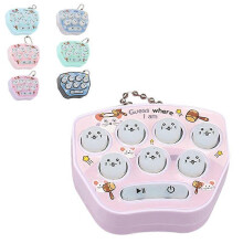 (Pink, One size) Handheld Whack-a-Mole Mini Game Key chain Fingertip Toy Hamster Memory Game Backpack Key decoration