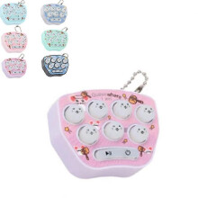 (purple, One size) Handheld Whack-a-Mole Mini Game Key chain Fingertip Toy Hamster Memory Game Backpack Key decoration