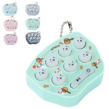 (Green, One size) Handheld Whack-a-Mole Mini Game Key chain Fingertip Toy Hamster Memory Game Backpack Key decoration