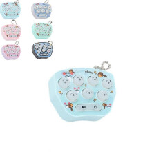 (White, One size) Handheld Whack-a-Mole Mini Game Key chain Fingertip Toy Hamster Memory Game Backpack Key decoration