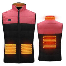 (S, Pink) Electric heating vest, warm vest, winter vest, outdoor activity warm jacket, constant temperature