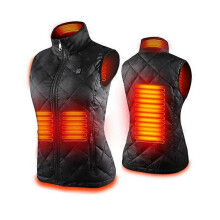 (M, Black) Women's Heated Vest With 4 Heating Zones, Neck Heating Jacket USB charging