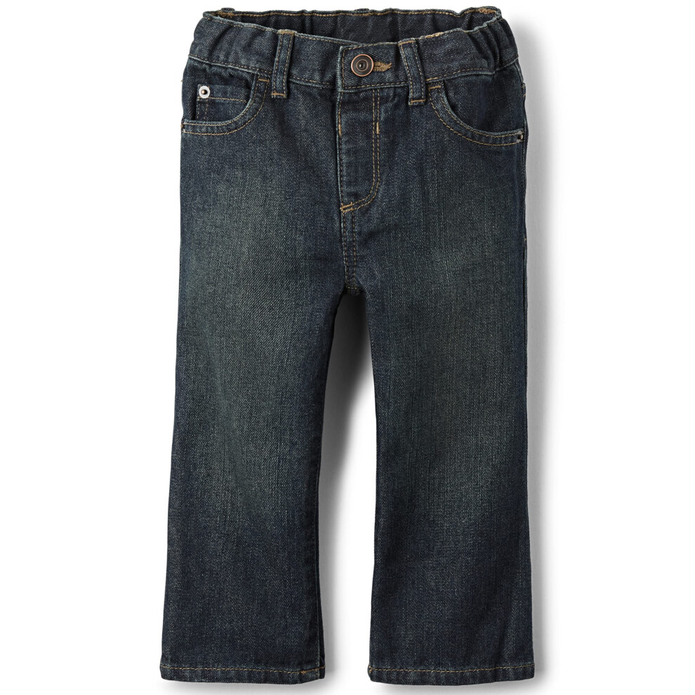 The Children's Place Baby Boys and Toddler Boys Basic Bootcut Jeans  Dry Indigo  5T