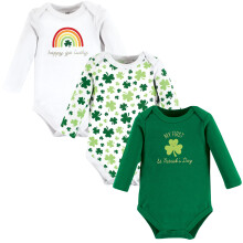 Hudson baby unisex baby bomuld langærmet bodysuits St Patricks Rainbow 3-6 måneder