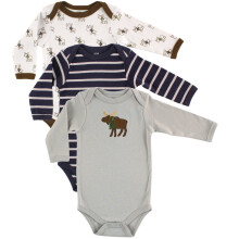 Hudson baby unisex baby bomuld langærmet bodysuits blå elg 0-3 måneder os