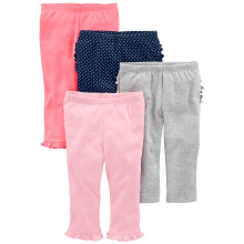 Bucuri simple de Carter's Baby Girls '4 pachete Coral Coral Pink/Grey/Navy Dots/Pink nou-nascut