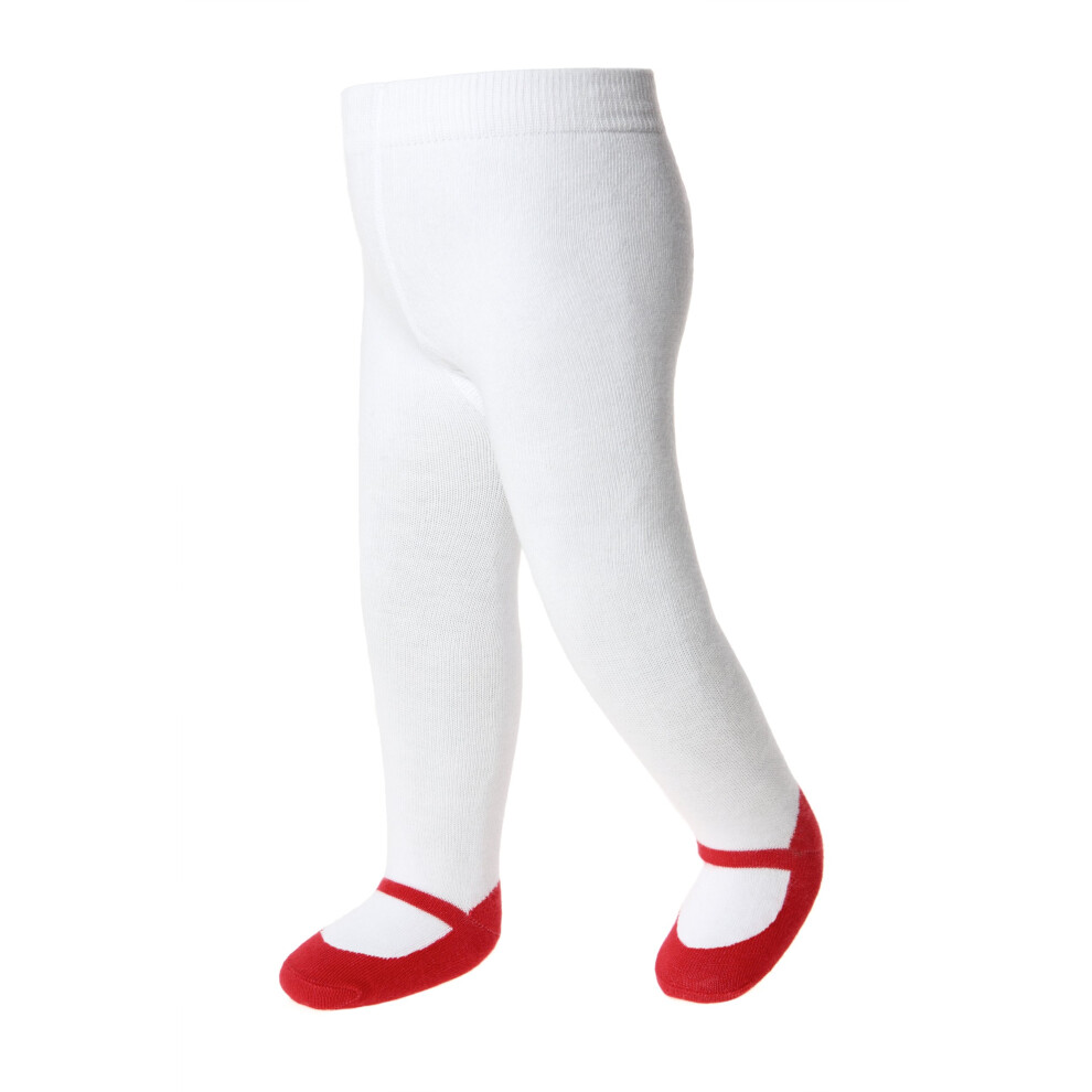 Collants pour bébé fille avec motif de chaussures Mary Jane cousues - Antidérapants - Cott