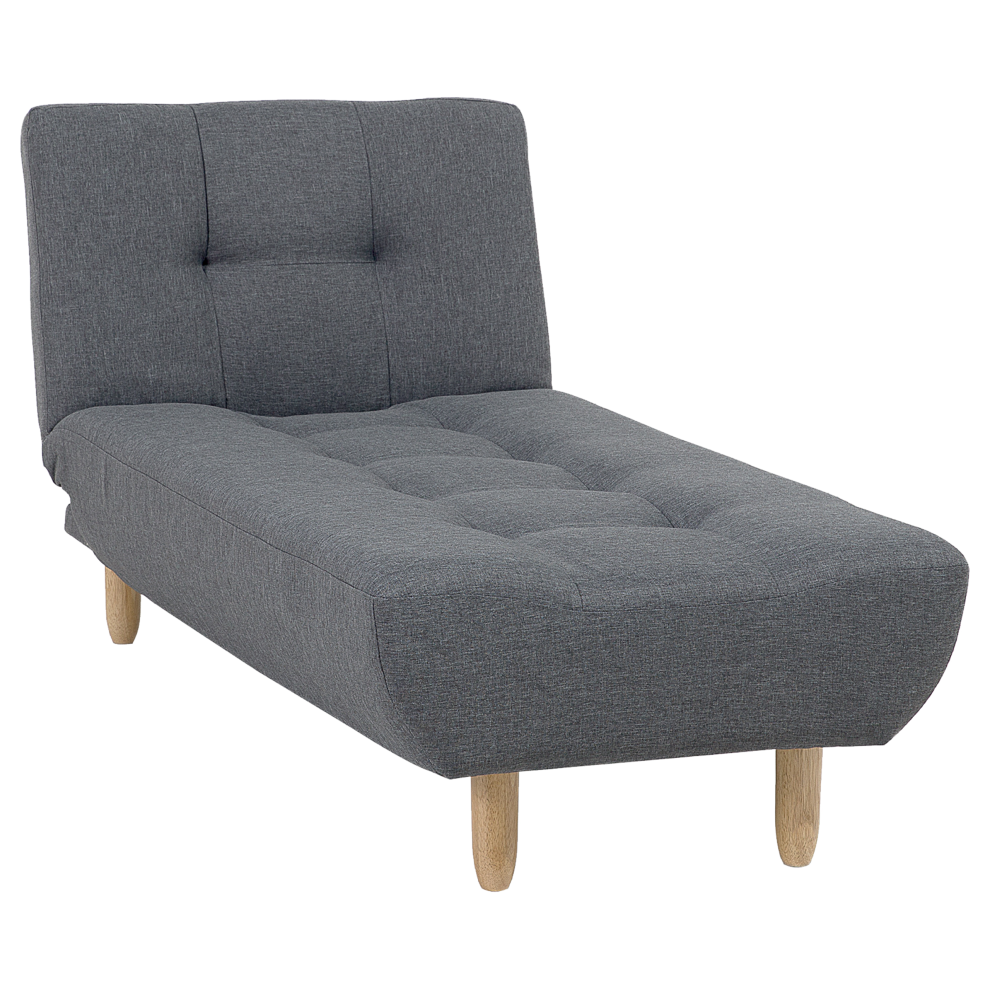 Chaise Longue ALSTEN Fabric Dark Grey