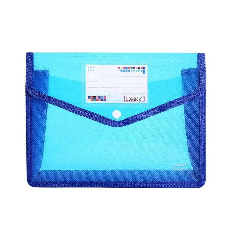 (blue) Waterproof Stationery Storage Pouch File Organizer A5 File Folders Envelope Folder Document Bag