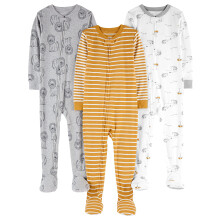 Chlapcensk    py   am    Simple Joys by Carter's, 3 ks, priliehav   , bavlnen   , zlat    pruhy/siv    lev/biely nosoro   ec, 6-9 mesiacov