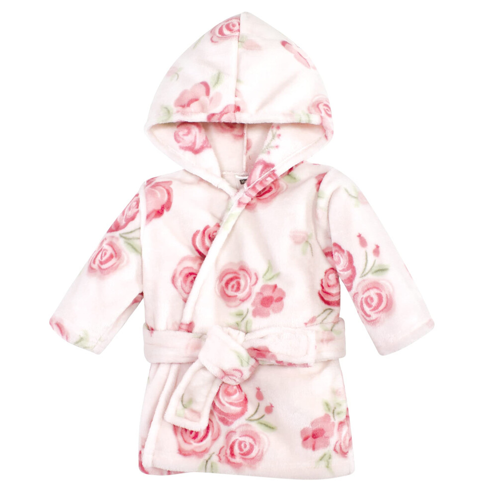 Peignoir unisexe en peluche pour bébé Hudson Baby avec visage d'animal Blush Rose 0-9 mois