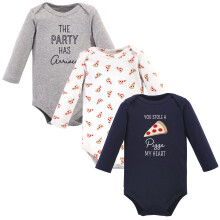 Hudson baby unisex baby bomuld langærmet bodysuits pizza 6-9 måneder