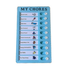 (blue, One size) Memo Plastic Board Chores Checklist Board, My Chores Chart Board For Kids Children, List Board With Iding Buttons,1pcd-