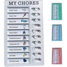 (white, One size) Memo Plastic Board Chores Checklist Board, My Chores Chart Board For Kids Children, List Board With Iding Buttons,1pcd-