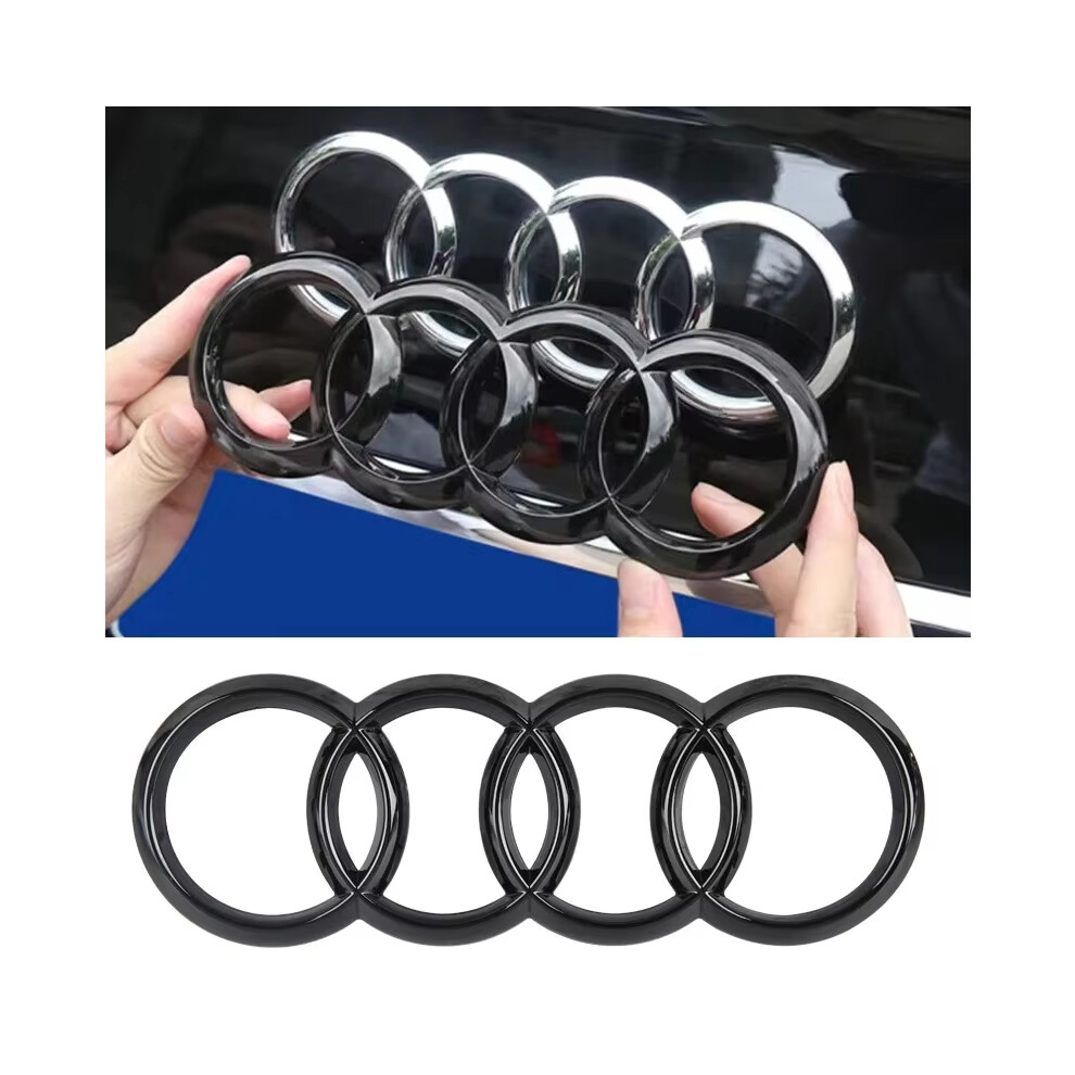 (Front 273Mm, Silvery) Car Logo Badge Car Front Grille Rear Trunk 4Ring Emblem For Audi A1 A3 A4 A5 A6 A7 S3 S4 S5 S6 Rs3 Rs4 Rs5 Rs6 Q3 Q5 Q7 6901039203773
