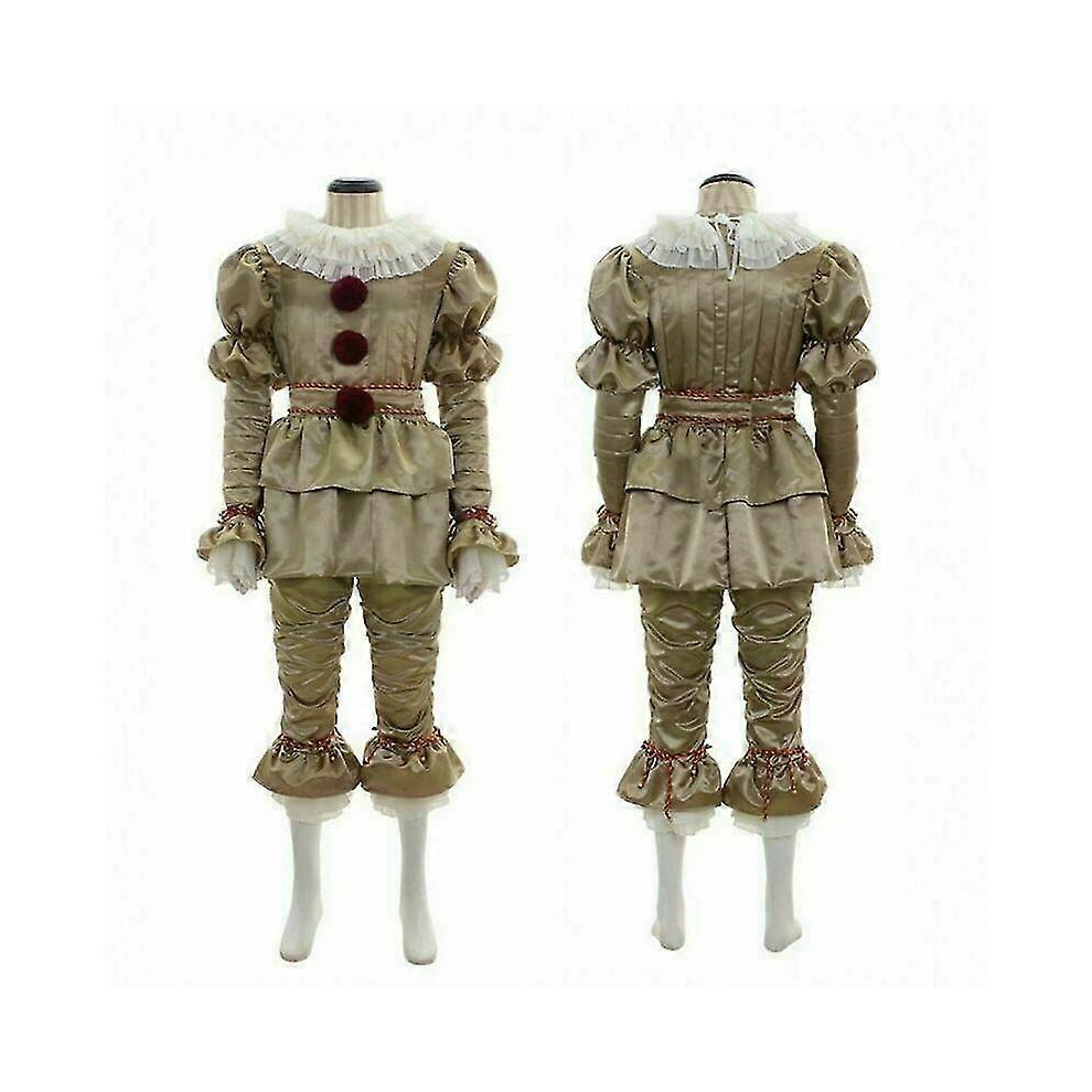 Hiigyl (Xl, ) Halloween Clown Costume Joker Costume Full Set Halloween Cosplay Costume Pennywise Clown Suit Joker Gold