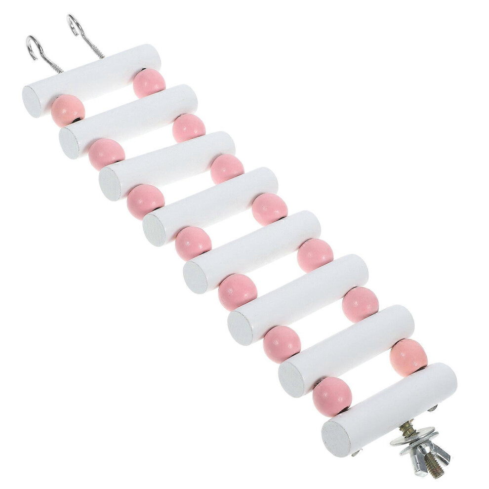 Kricely (20.00X6.00x1.40cm, As Shown) Wooden Hamster Ladder Bridge Small Animal Climbing Ladder Rat Cage Climbing Toy