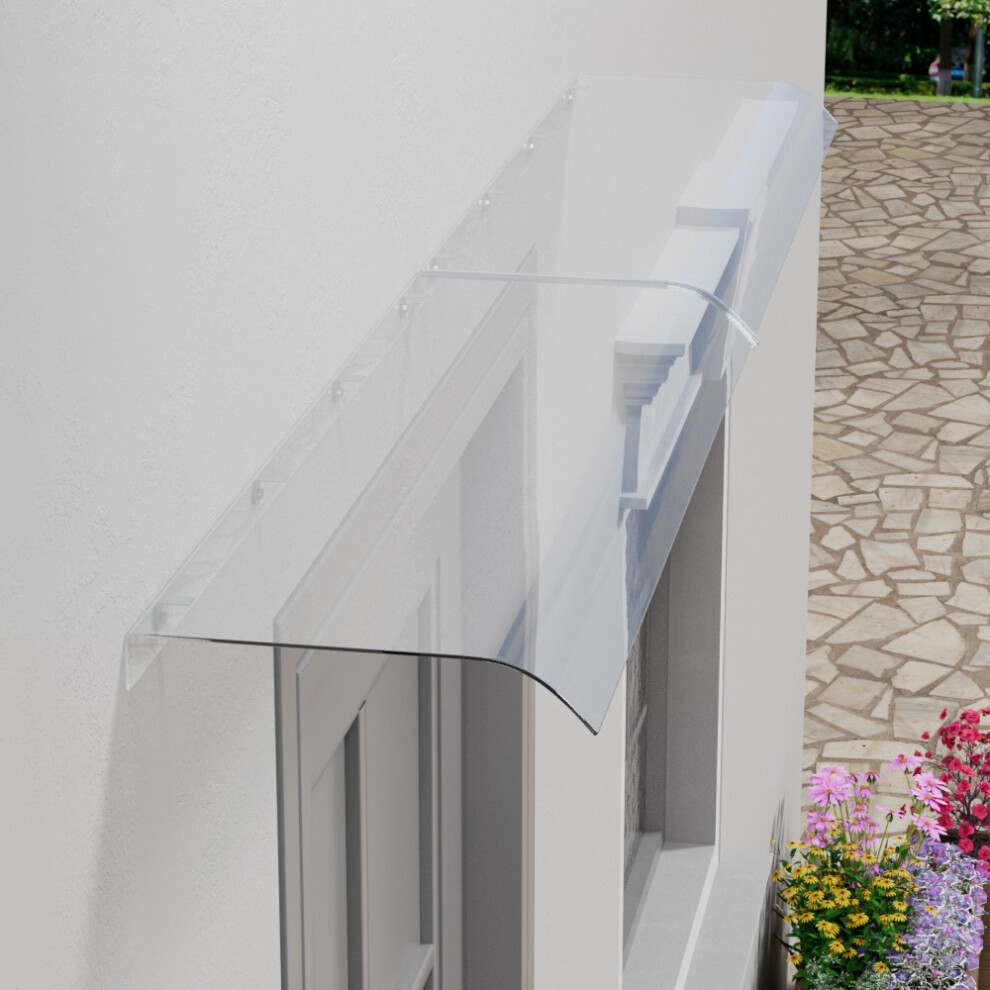 160cm W x 33cm D Transparent Window Door Awning Canopy