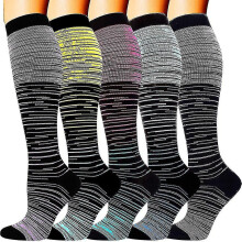 5 Pairs Compression Socks for Men Women 20-30 Mmhg for Running Nurses Flight
