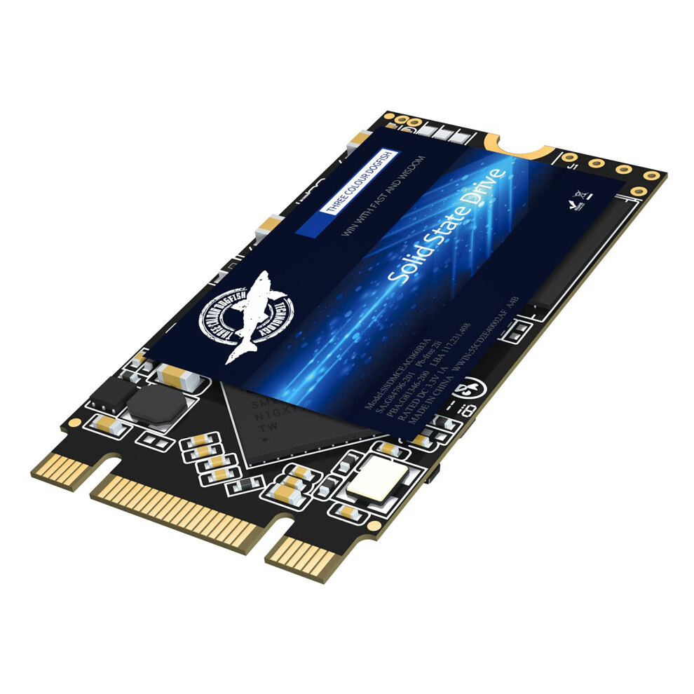 Disque SSD SATA M.2 2242 2 To Dogfish Ngff Disque dur interne hautes performances pour ordinateur de bureau SATA III 6 Gb/s Comprend SSD 60G