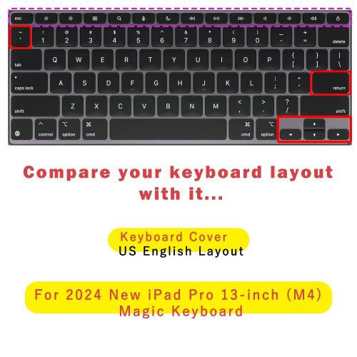 Κάλυμμα Πληκτρολογίου Συμβατό με 2024 Νέο Apple iPad Pro 13 ιντσών (M4) Magic Keyboard 1