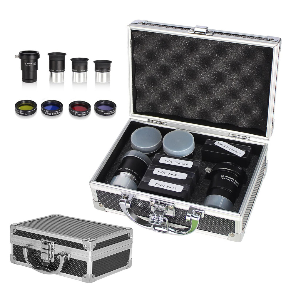 Kit D'accessoires Pour TéLescope Astronomique Celticbird - Avec 3 Oculaires Plossl, 4 Filtres Et Une Lentille Barlow 2X-image