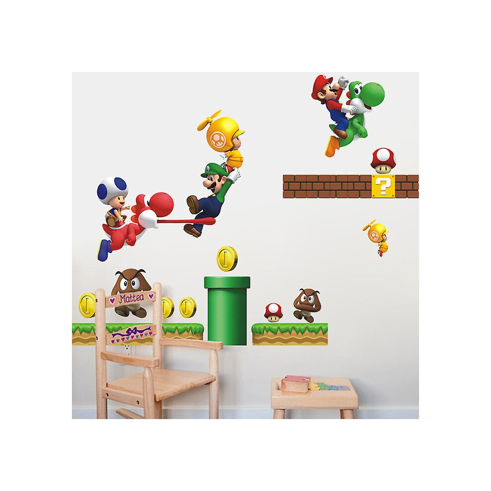 Classical Game Cartoon Super Mario Wall Sticker For Kids Room Decoration