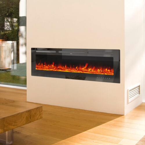 60 Inch Remote-Controlled LED Wall Mounted Electric Fireplace 1