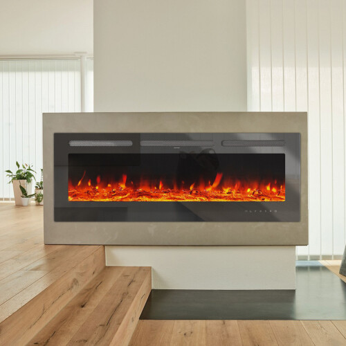 60 Inch Remote-Controlled LED Wall Mounted Electric Fireplace 2